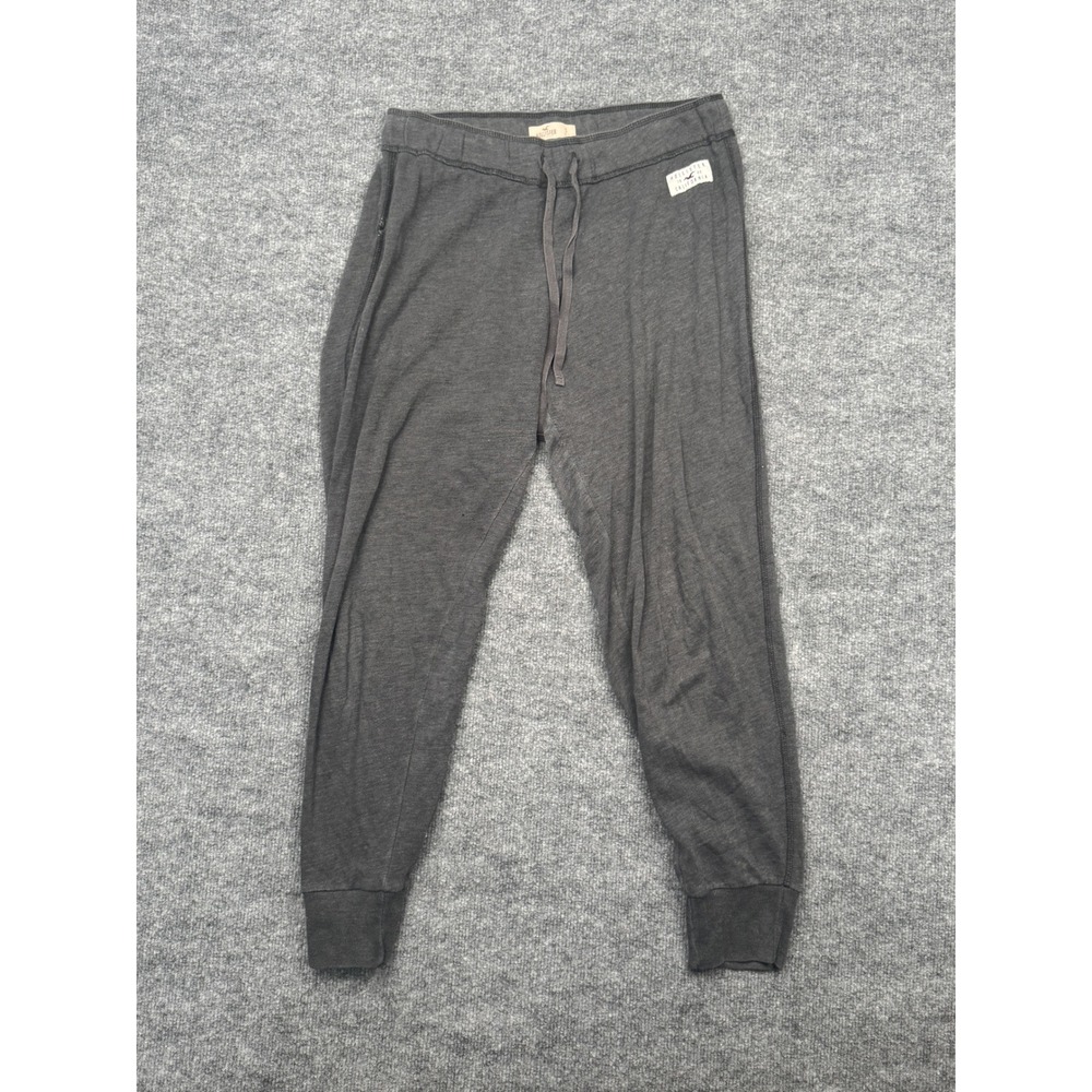 Hollister Mens Joggers Small Charcoal Gray Drawstring Sweatpants Casual Cuffed